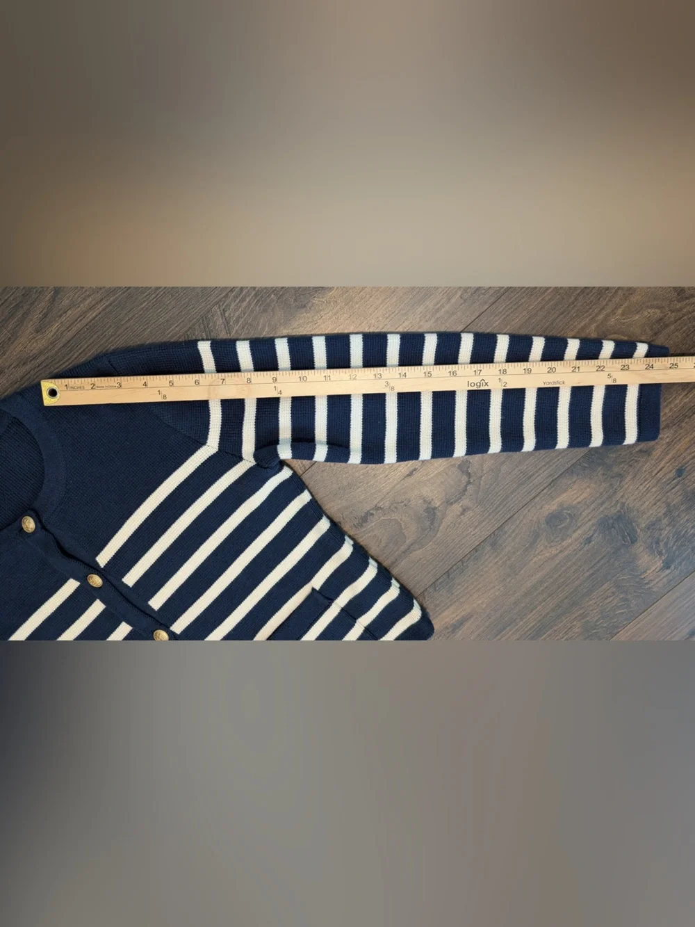 J.Crew Emilie Sweater Lady Jacket in Stripe Navy Ecru Size Small